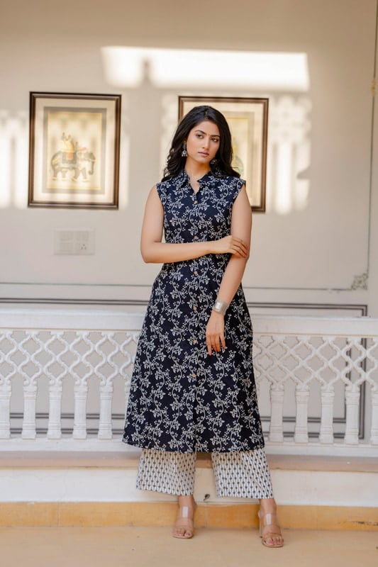 Black Liana A-line kurta