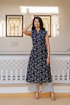 Black Liana A-line kurta