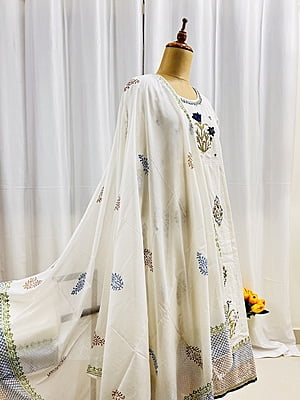 White mulmul suit