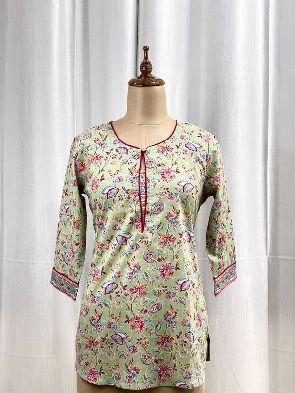 Spring green short kurti