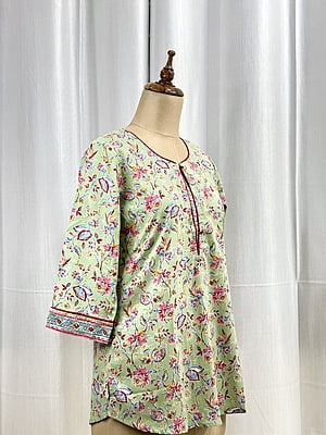 Spring green short kurti